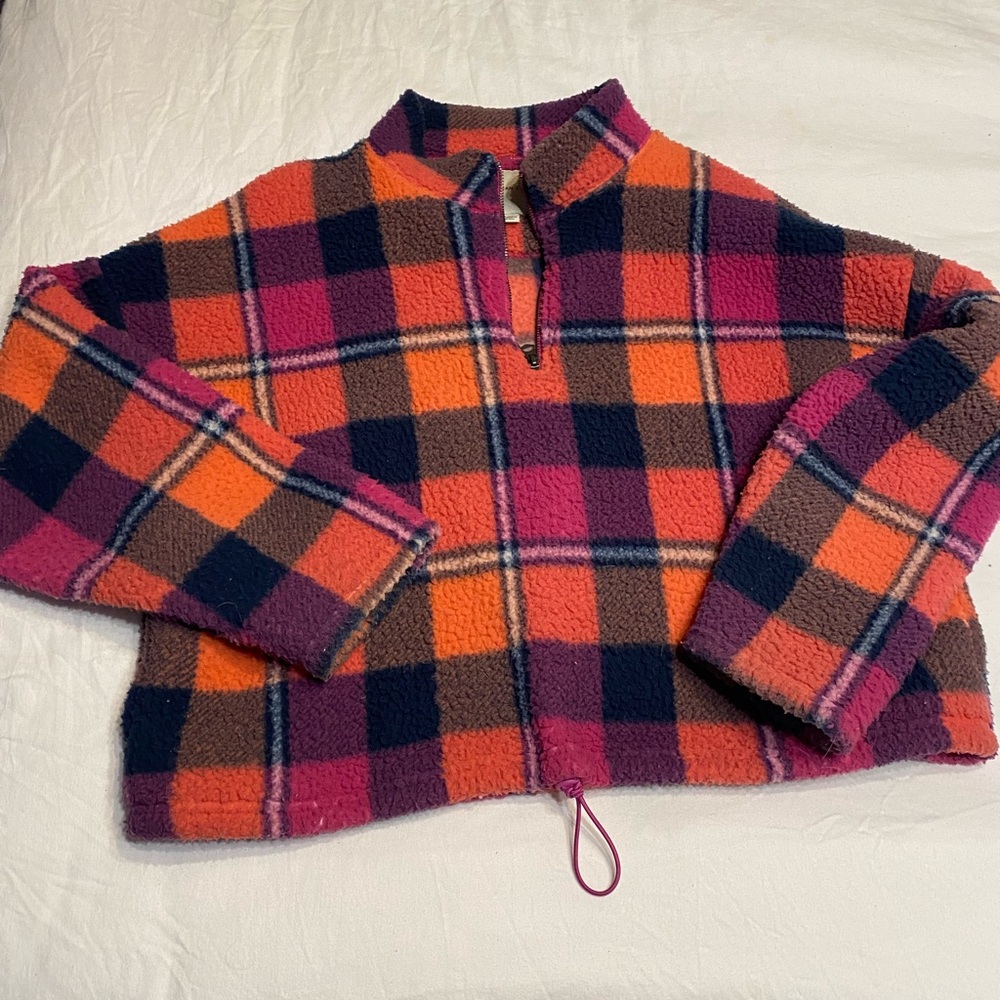 Plaid Jacket - Orange, Pink, and Blue